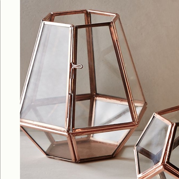 Anthropologie Glass and Copper Candle Holder